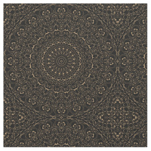 Camel Tan Mandala with Elegant Symmetry Fabric