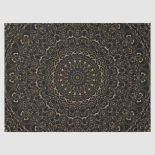 Camel Tan Mandala with Elegant Symmetry Tissue Paper