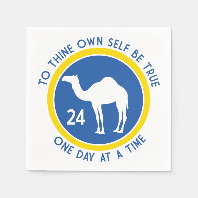 Camel To Thine Own Self | 12 Step Recovery Slogan Napkin (Front)