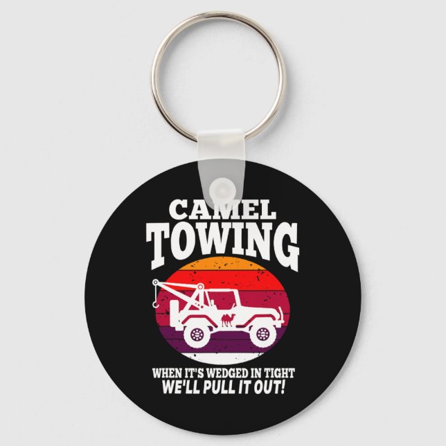 Camel Towing Fun Retro Camel Towing Fun Halloween  Key Ring (Front)