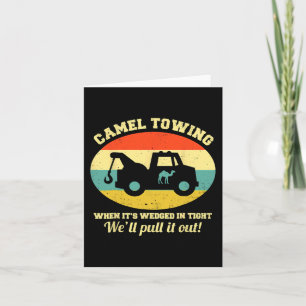 Camel Towing Retro Adult Humour Saying Fun Hallowe Card