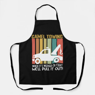 Camel Towing Retro Adult Humour Saying Halloween Apron