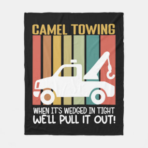 Camel Towing Retro Adult Humour Saying Halloween Fleece Blanket