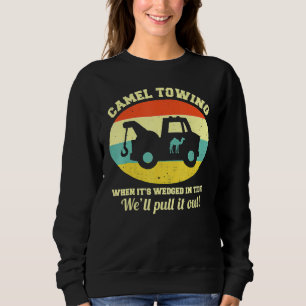 Camel Towing Retro Adult Humour Saying   Halloween Sweatshirt