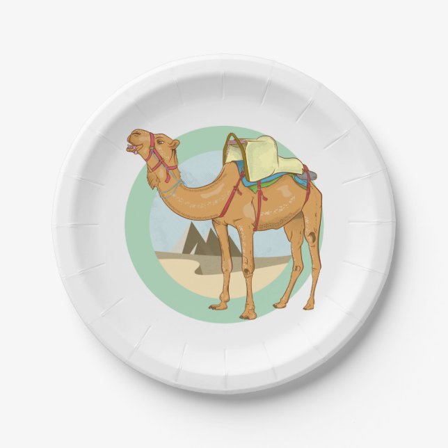 Camel Trek Cairo Paper Plate (Front)