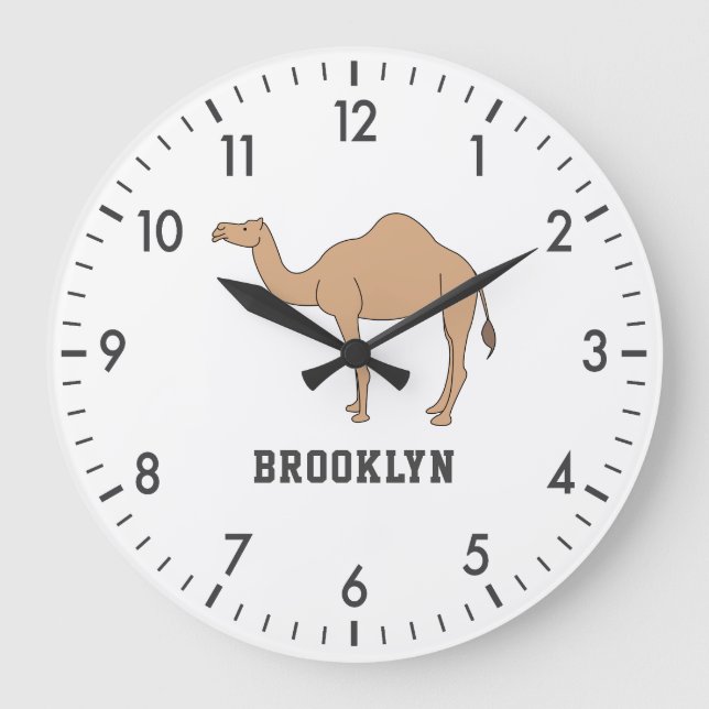 Camel Unique Boy Birthday Personalised Custom Name Large Clock (Front)
