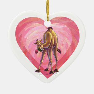 Camel Valentine's Day Ceramic Tree Decoration