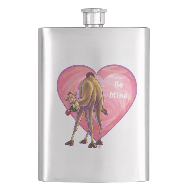 Camel Valentine's Day Hip Flask (Front)