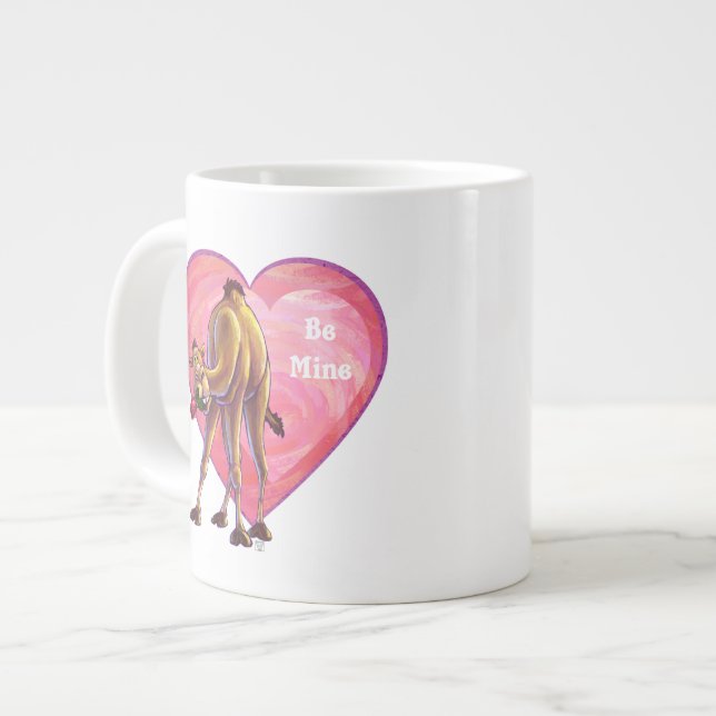 Camel Valentine's Day Large Coffee Mug (Front Left)