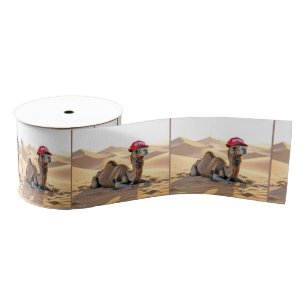 Camel Wearing a Red Retired Cap Grosgrain Ribbon