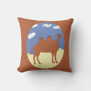 Camel Whimsical on Desert Dunes Cushion
