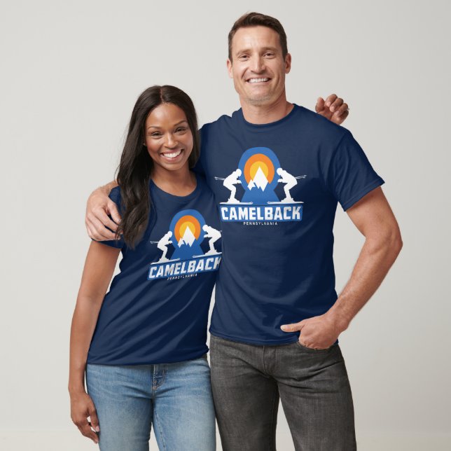 Camelback Mountain Ski Sunset Retro T-Shirt (Unisex)