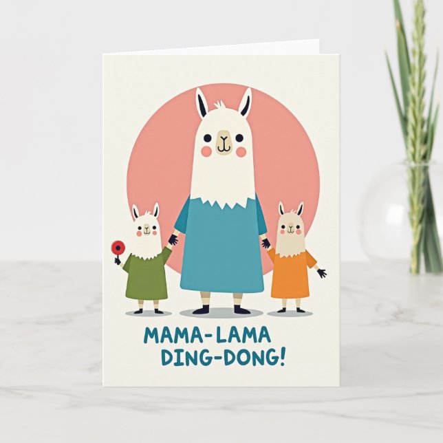 Camelid Family Mothers Day Card (Front)