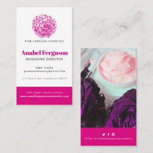 Camellia beauty health company photo custom business card