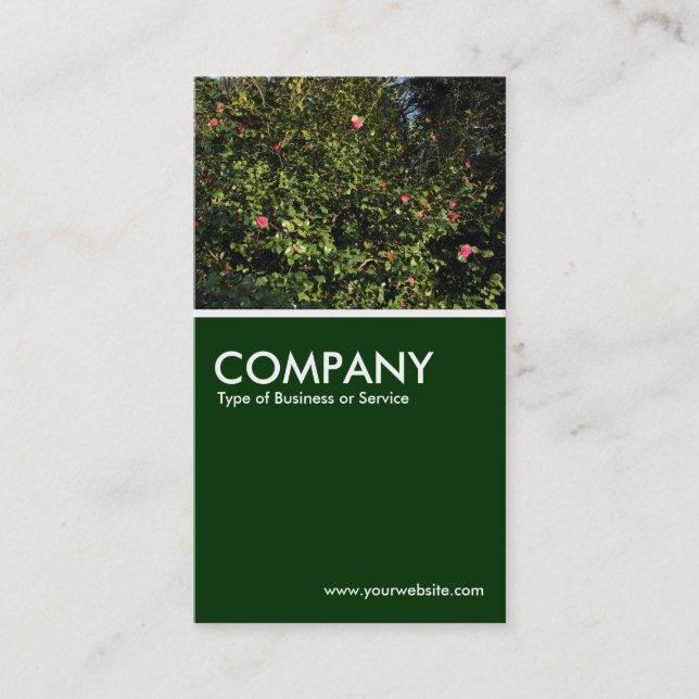 Camellia Bush - Dark Green Business Card (Front)
