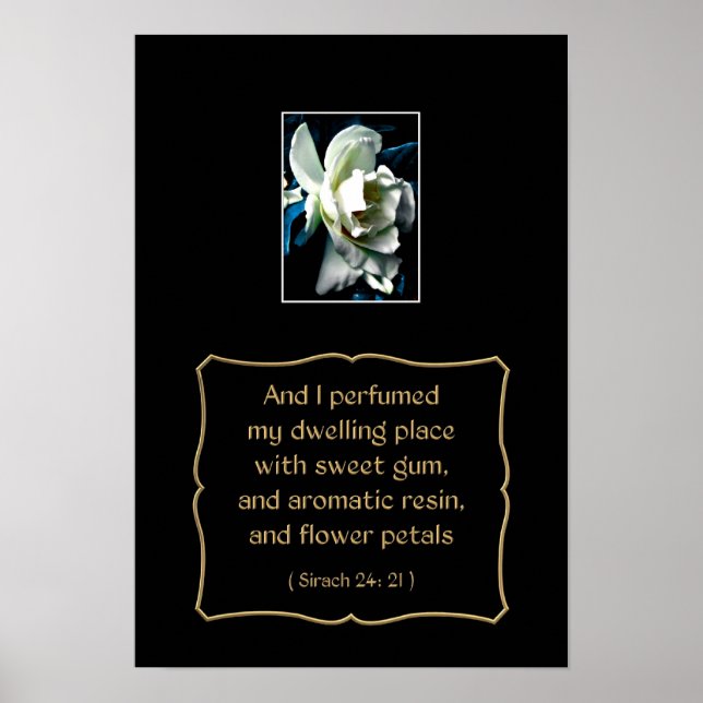 Camellia Flower and Bible Quote from Sirach 24: 21 Poster (Front)