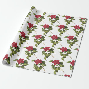 Camellia Flower Pattern Wrapping Paper