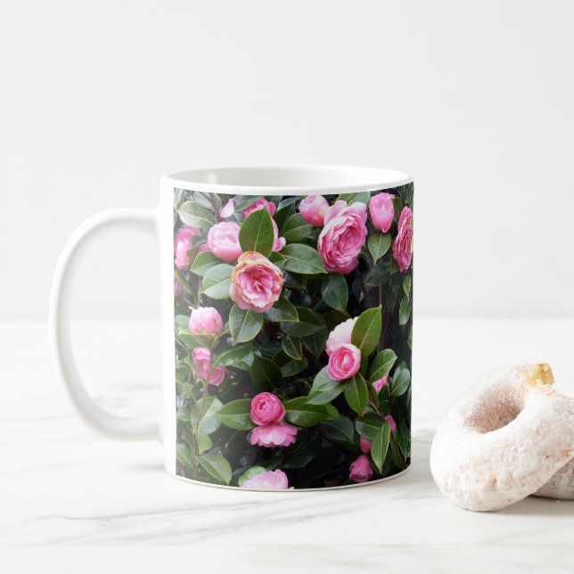 Camellia Flowers Coffee Mug (With Donut)