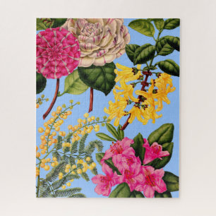 camellia, forsythia, rhododendron and acacia jigsaw puzzle
