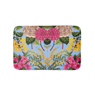 camellia, forsythia, rhododendron and acacia print bath mat