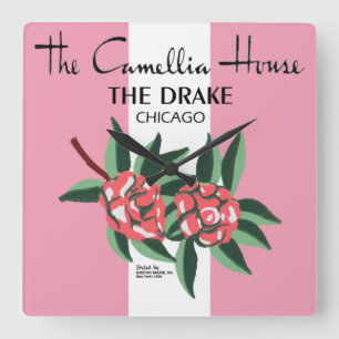 Camellia House, Drake Hotel, Chicago; 1940-1977 Square Wall Clock
