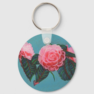 Camellia Japonica Sky Key Ring