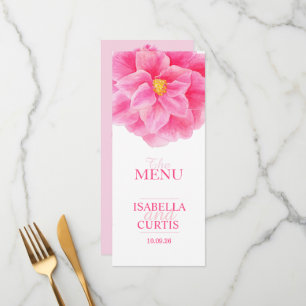 Camellia pink wedding dinner menu
