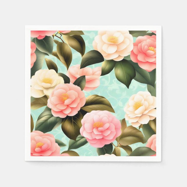 Camellia Retro Pastel Napkin (Front)