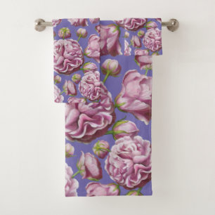 Camellia Rose Garden Flowers Bath Towel Set