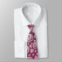 Camellia Rose Garden Flowers Neck Tie