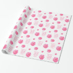 Camellia watercolor flower name wedding wrap wrapping paper<br><div class="desc">Modern spring flower design personalised wedding gift wrapping paper, featuring watercolor camellia flower art and your own couples names and wedding date in pink, white and yellow. A great way to give a personalised touch to special wedding presents and gifts. Unique watercolor art and design by Sarah Trett. www.sarahtrett.com for...</div>