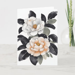 Camellia - Watercolor flowers Card