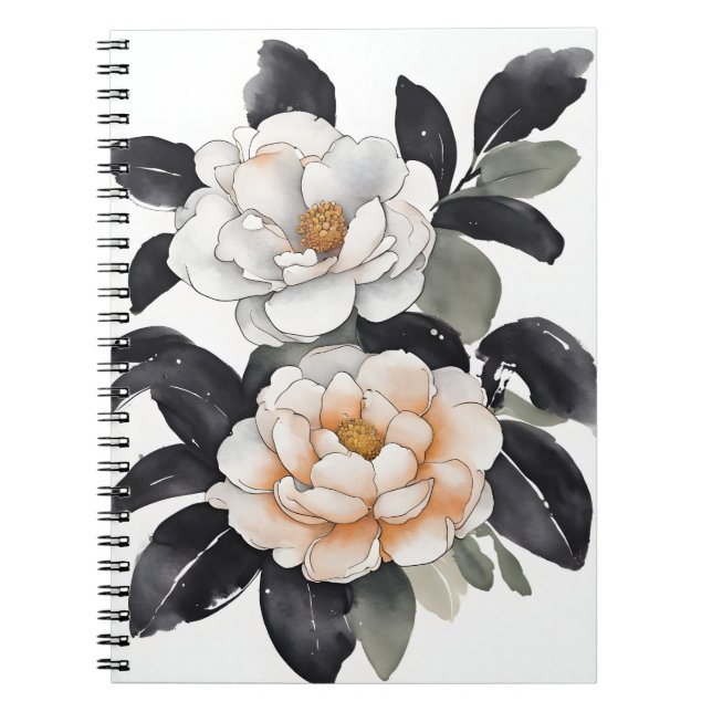 Camellia - Watercolor flowers Notebook (Front)