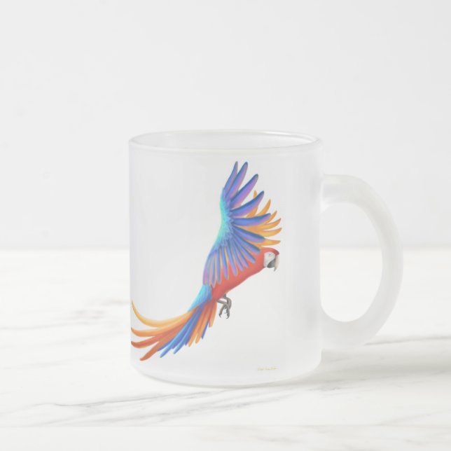 Camelot Hybrid Macaw Frosted Glass Mug (Right)
