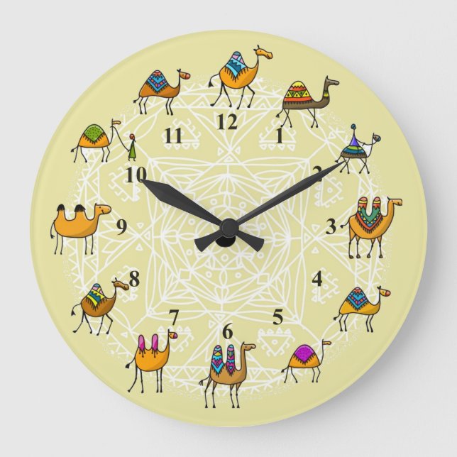Camels الجمال  Acrylic Wall Clock (Front)