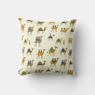 Camels Caravan Decorative Seamless Pattern Cushion