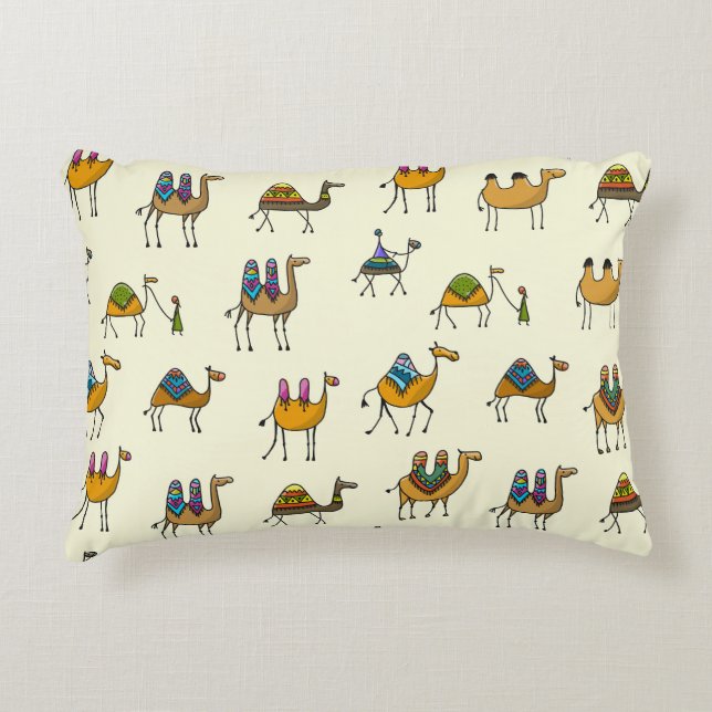 Camels Caravan Decorative Seamless Pattern Cushion (Front)