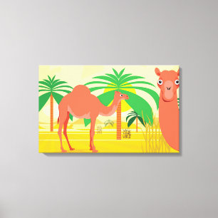 Camels illustration canvas print