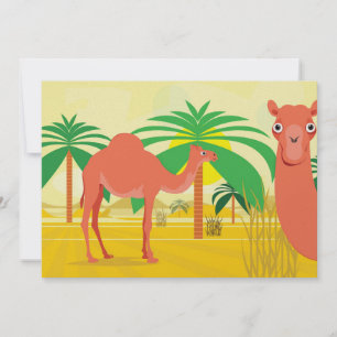 Camels illustration invitation