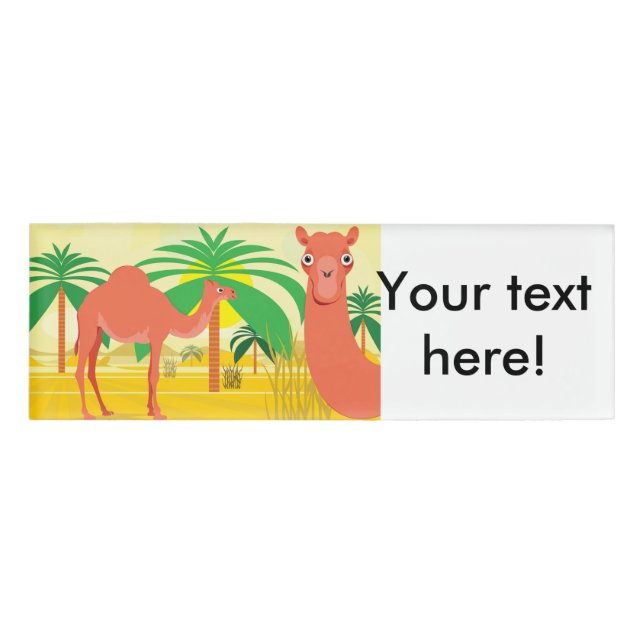 Camels illustration name tag (Front)