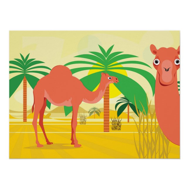 Camels illustration poster (Front)