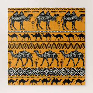Camels Illustration Seamless Pattern Design. Jigsaw Puzzle