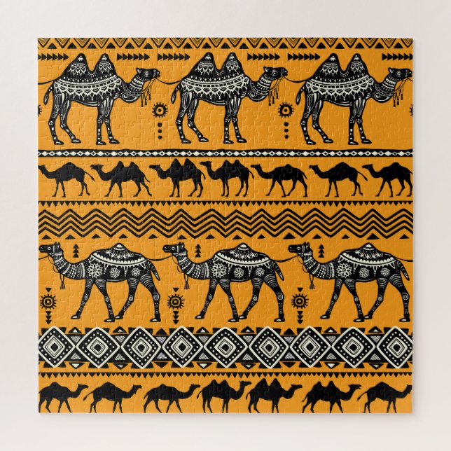 Camels Illustration Seamless Pattern Design. Jigsaw Puzzle (Vertical)