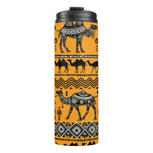Camels Illustration Seamless Pattern Design. Thermal Tumbler