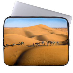 camels on desert under blue sky laptop sleeve