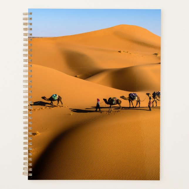camels on desert under blue sky planner (Front)