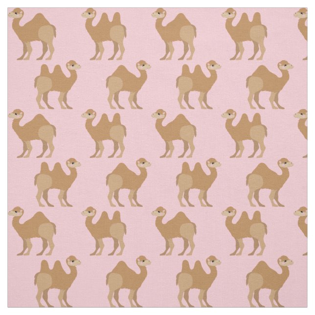 Camels Print Fabric Pink (Swatch)
