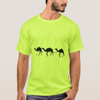 camels walk in desert t shirt 