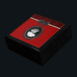 Cameo and Plaid Goth Wedding Keepsake Gift Box<br><div class="desc">This stunning Gothic wedding set features some vintage inspired touches including a gorgeous black and white cameo hung from a black satin bow atop a string of ivory pearls and a sash of deep red plaid. All elements are digitally printed on our high quality products for the look of 3...</div>