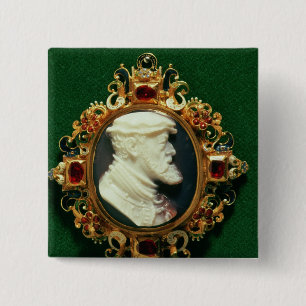 Cameo bearing the portrait of Charles I of Spain 15 Cm Square Badge